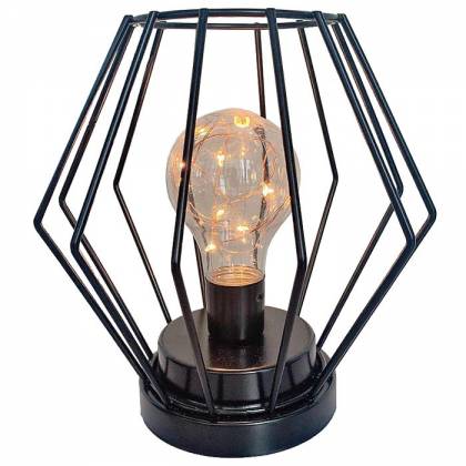 ΦΑΝΑΡΙ ΜΕΤΑΛΛΙΚΟ ΡΟΜΒΟΣ ΜΕ ΛΑΜΠΑ 8LED 17x17x17cm  στην Κατηγορία Κηροπήγια - Φαναράκια 