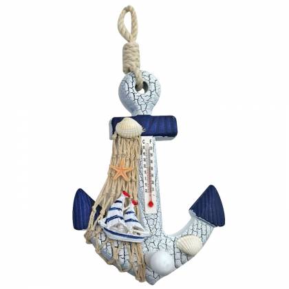 ΑΓΚΥΡΑ - ΘΕΡΜΟΜΕΤΡΟ ΞΥΛΙΝΗ ΚΡΕΜΑΣΤΗ 24x12cm  στην Κατηγορία Διακοσμητικά 