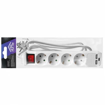 Πολύπριζο 4θέσεων + 2usb + 1type C με Κουμπί 1,5m (3x1.5mm2)