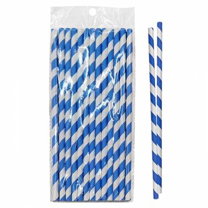 Καλαμάκια Χάρτινα Ριγέ πακ=25 τεμ 20x0,6cm  στην Κατηγορία Καλαμάκια 