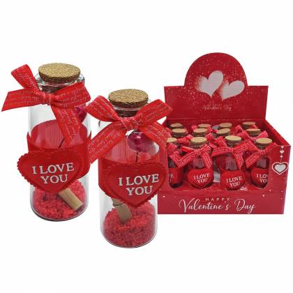 Μπουκαλάκι Love Γυάλινο με Φελλό 8x2,5cm  στην Κατηγορία Δωράκια 
