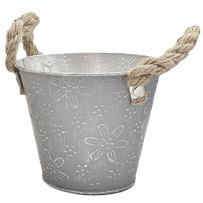 Γλαστράκι-Κασπώ Μεταλλικό Λουλουδάτο ø16x14cm  στην Κατηγορία Γλαστράκια - Ποτιστήρια 