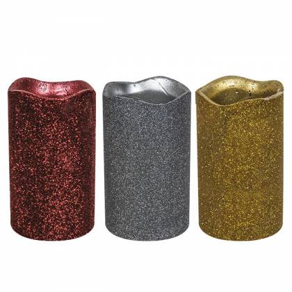 ΚΟΡΜΟΣ LED 7,5x12cm ΜΕΤΑΛΛΙΖΕ Φ7,5x12cm  στην Κατηγορία Κεριά 