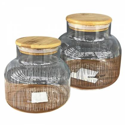 ΒΑΖΟ ΓΥΑΛΙΝΟ BOROSILICATE ΜΕ ΚΑΠΑΚΙ 1000ml 13,5x12,5cm  1000ml  στην Κατηγορία Γυάλινα Βαζάκια - Μπόλ 