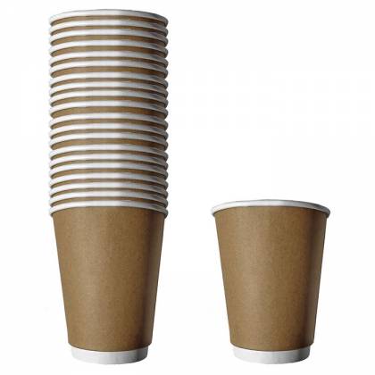 ΠΟΤΗΡΙΑ ΧΑΡΤΙΝΑ DOUBLE WALL KRAFT  25ΤΕΜ 11x9cm  415ml  στην Κατηγορία Πλαστικά Ποτήρια - Βάζα - Κανάτες 