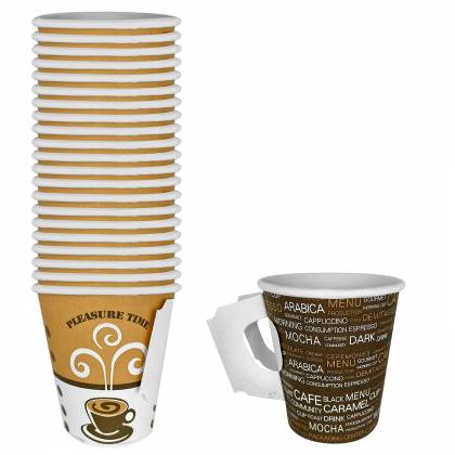 Ποτήρια Χάρτινα με Λαβή σετ=50τεμ 200ml  7,5x7cm  στην Κατηγορία Πλαστικά Ποτήρια - Βάζα - Κανάτες 