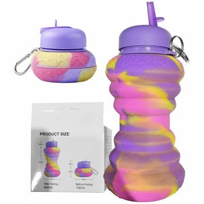 Παγούρι Σιλικόνης Πτυσσόμενο Πολύχρωμο 600ml  στην Κατηγορία Παγούρια - Σετ Φαγητού 