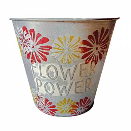 ΚΑΣΠΩ ΜΕΤΑΛΛΙΚΟ FLOWER POWER Φ18,5x17cm  στην Κατηγορία Γλαστράκια - Ποτιστήρια 